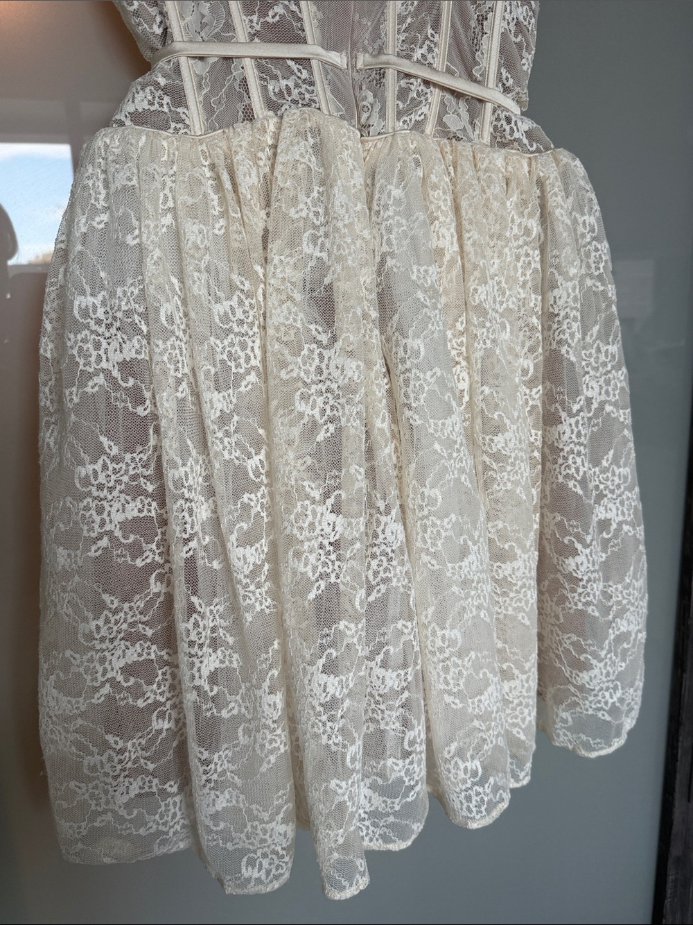 House of CB- Cream Lace Corset Mini Dress - Picture 8 of 11